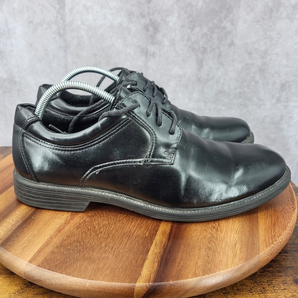 Dexter Oxford Dress Shoes Mens 10.5 Black Faux Leather Lace Up Derby